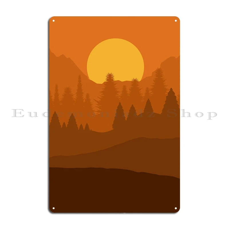 Sunset Forest Metal Sign Kitchen Cinema Kitchen Design Wall Plaque Tin Sign Poster