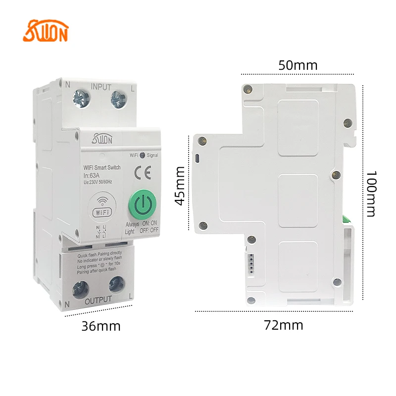 2P wifi Breaker Smart Timer Switch telecomando Wireless di tuya Smart life app con Alexa Google 33 piedi Alice per Smart home