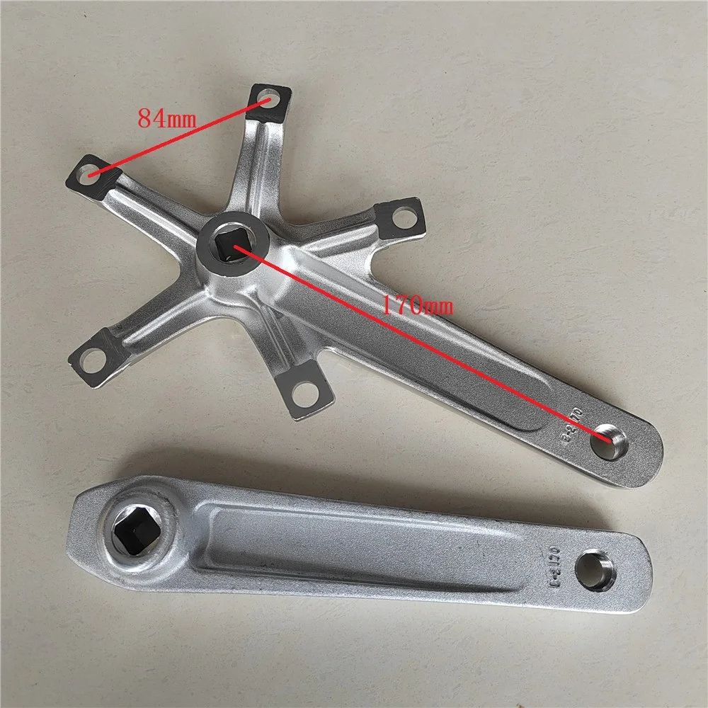 

TRUYOU Track Bike Crank 144 BCD Crankset Fixed Gear, Silver Cranks 165mm 170mm, Ultralight