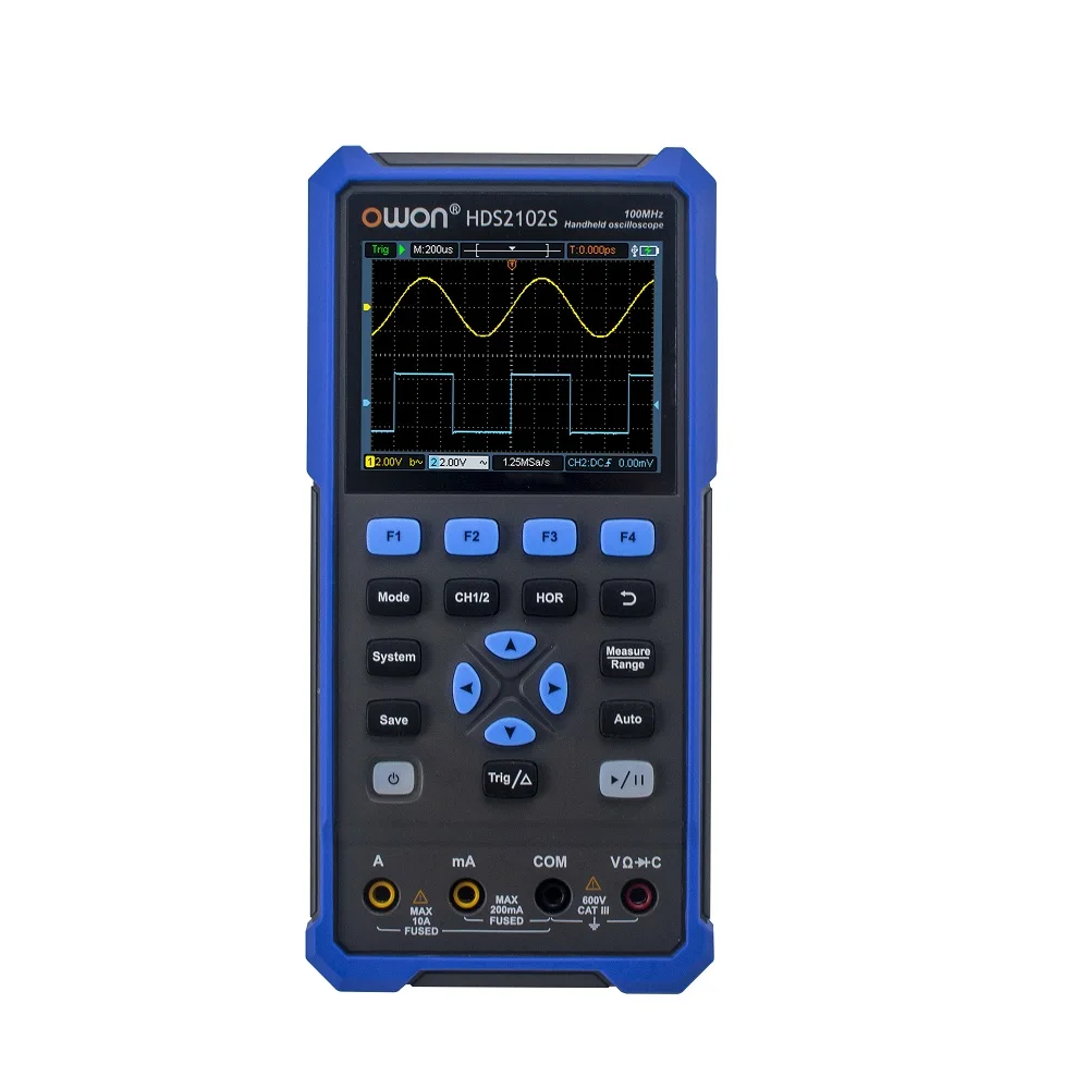 HDS242S HDS272S HDS2102S Signal Generator 2CH Digital Oscilloscope Sin Waveform 25MHz True RMS 40MHz/70MHz/100MHz Multimeter