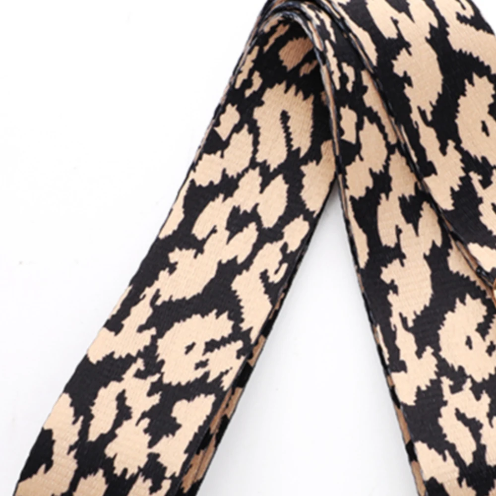 1/2/5Yards 38mm Jacquard Strapping New Fashion Leopard Pattern Clothing Decoration Band Sew Accessory DIY Retro Printed Webbing