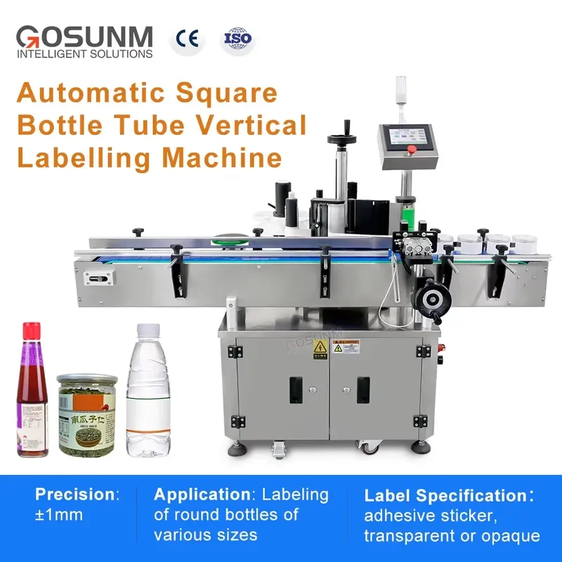 GOSUNM Automatic Laundry Label Machine Square Bottle Tube Vertical Labelling Machine for Pure Water