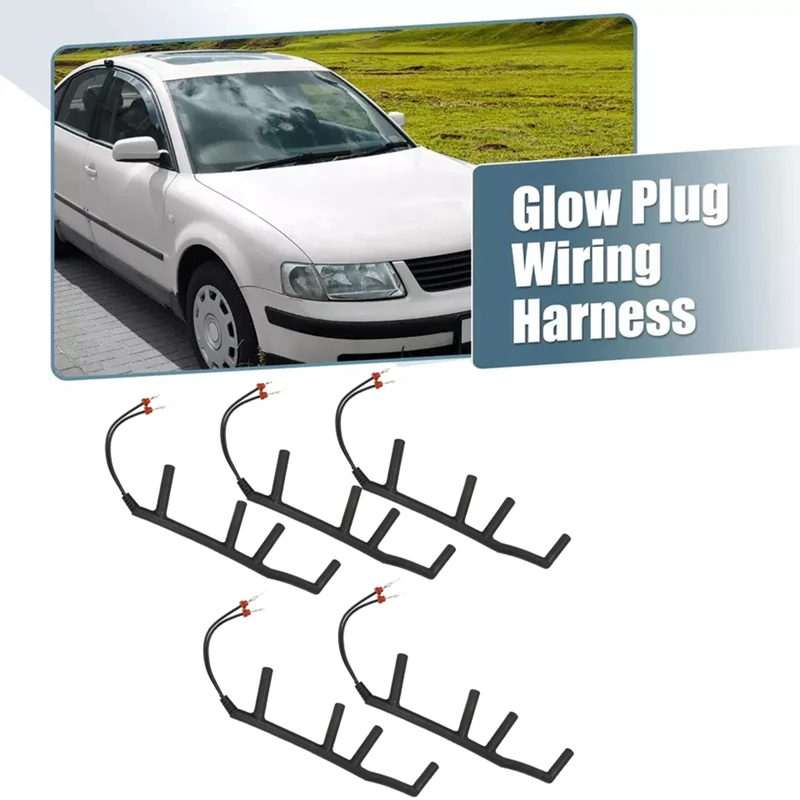 

5Pcs 028971766 Car Glow Plug Wiring Harness 2 Wire For VW Beetle Golf Jetta Passat Mk4 Mk3 B4 1997-2003 1.9 TDI L4 ALH-N26R