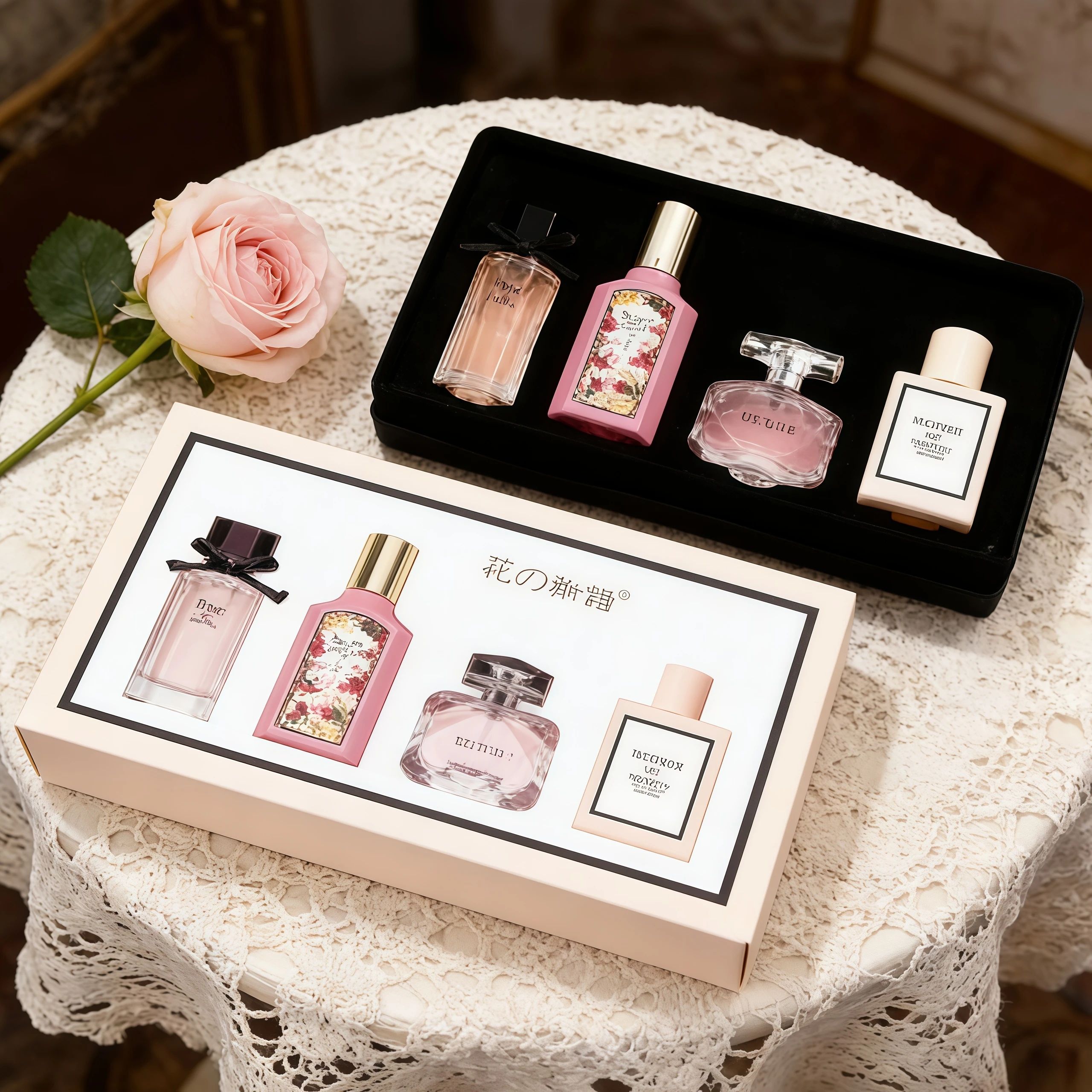 

Floral Scent Eau De Parfum Gift Box 110ml Four Piece Set Women Perfume Fragrance Balminess Pheromone Toilette Perfume Scent