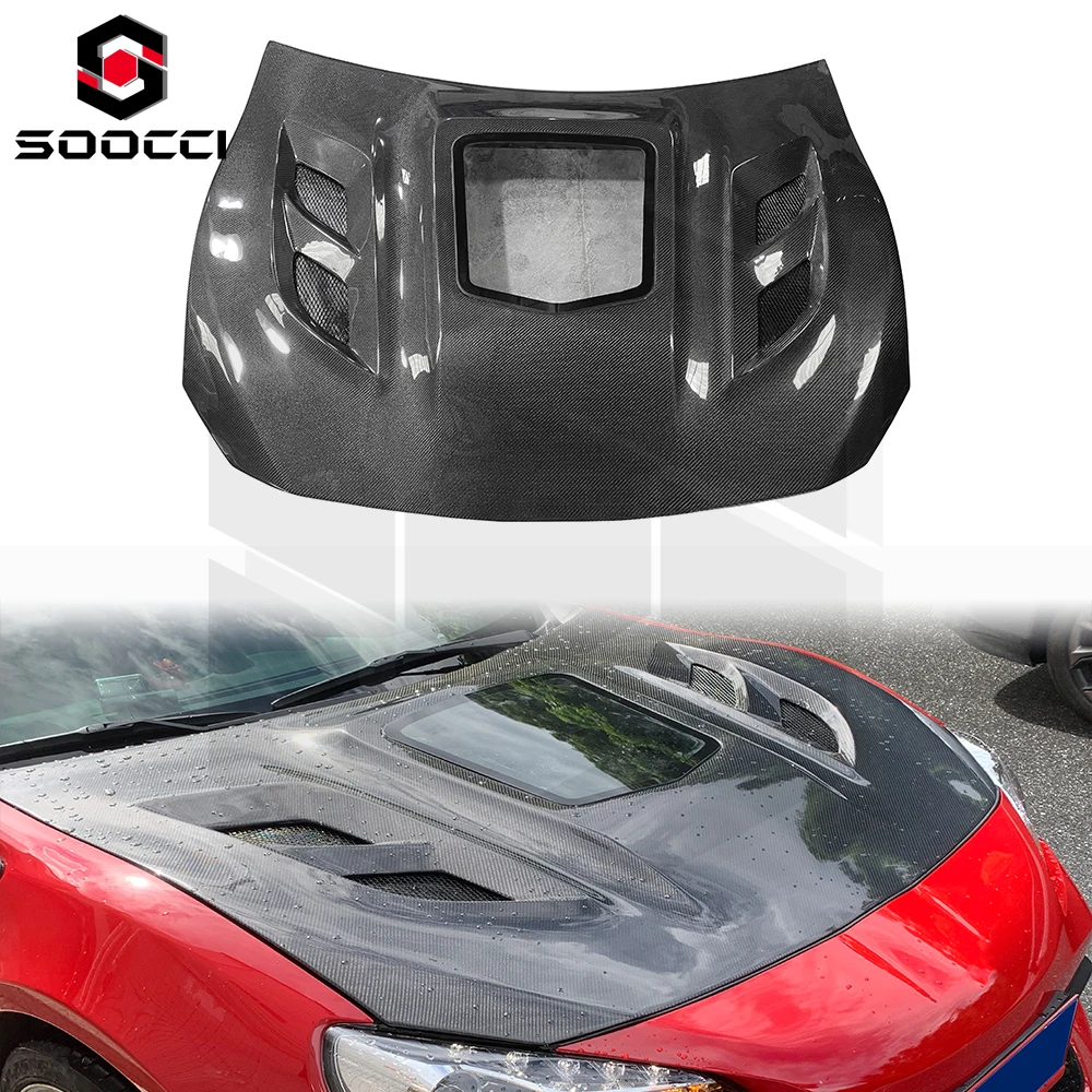 

High Quality Clear Glass Carbon Fiber Hood Car Engine Valve Cover Vent Hood For Subaru BRZ GT86 FT86 FRS ZN6 ZD6 2012-2019