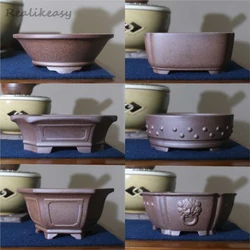 Purple Clay Succulent Flower Pot Desktop Ceramic Antique Handmade Bonsai Pot Chinese Multi functional Decorative Flower PotLH219