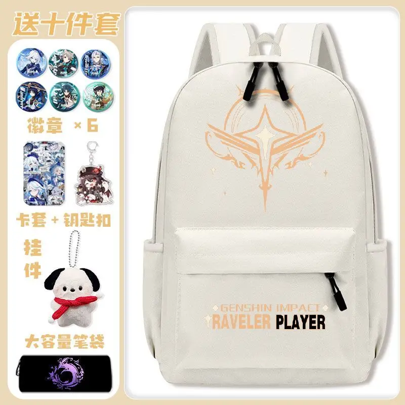 Genshin Impact Element Anime Boys Elementary Middle School Large Capacity Girls Protection Lightweight Double Shoulder Back