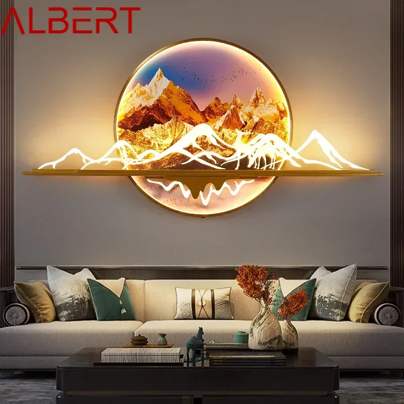 ALBERT Modern Picture Wall Light LED Chinese Creative Landscape Mural Lamp For Home Living Room Study Bedroom Decor Painting