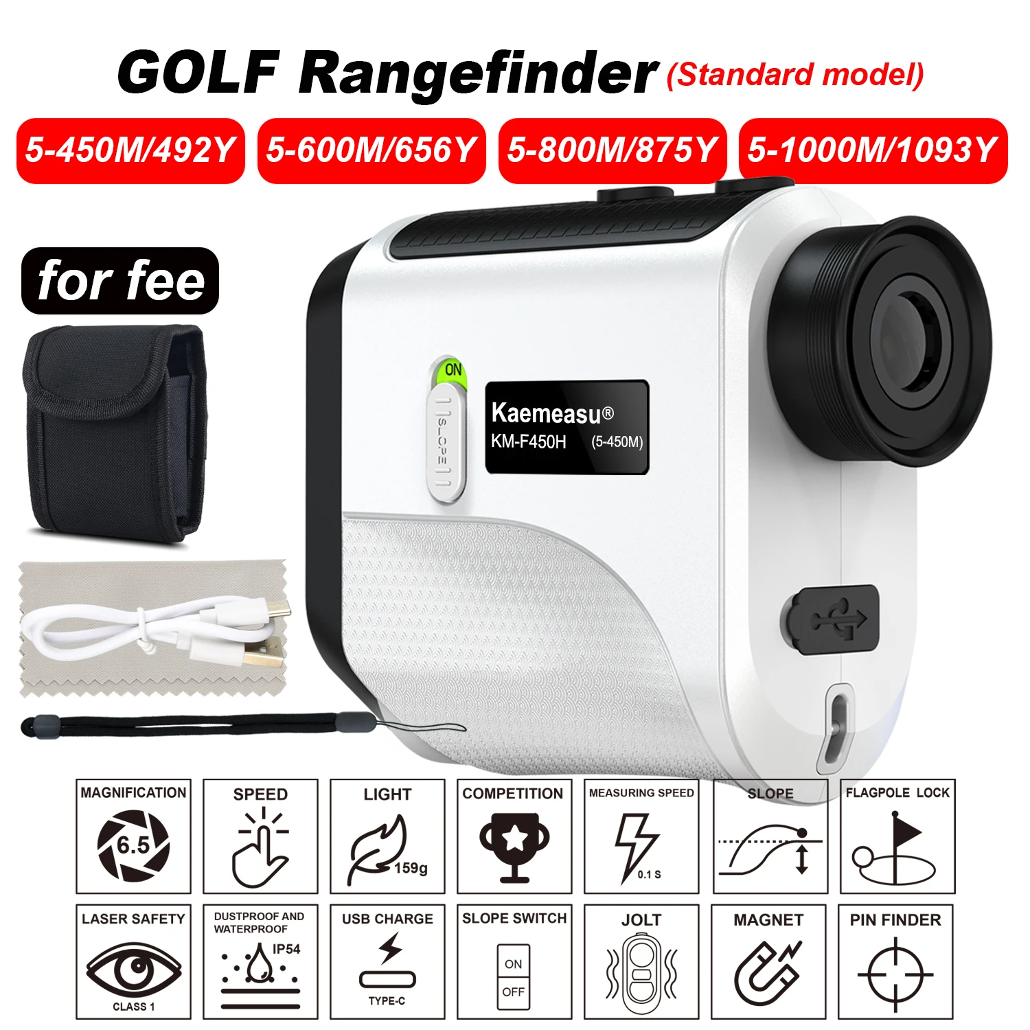 Imagem -03 - Golf Laser Rangefinder Telescopio Range Finder Caça com Inclinação de Vibração Handheld Distância Medidor Engenharia Elétrica