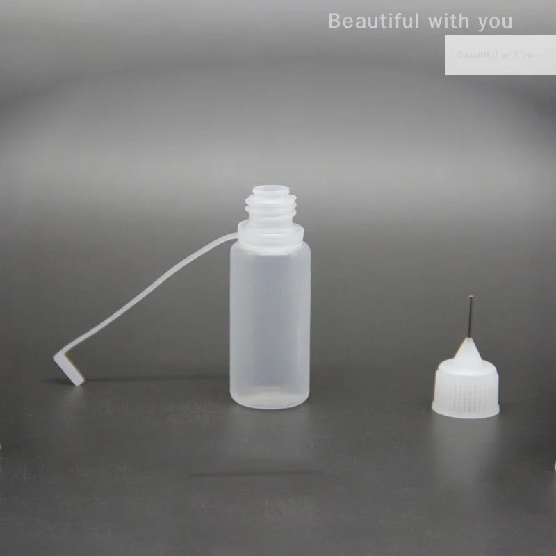 ขวดหัวเข็มแบบใหม่ขนาด 10 มล. ขวดใสสำหรับทา ขวดกาวสำหรับทาสี ขวดน้ำมันปากแหลม อุปกรณ์แต่งหน้า