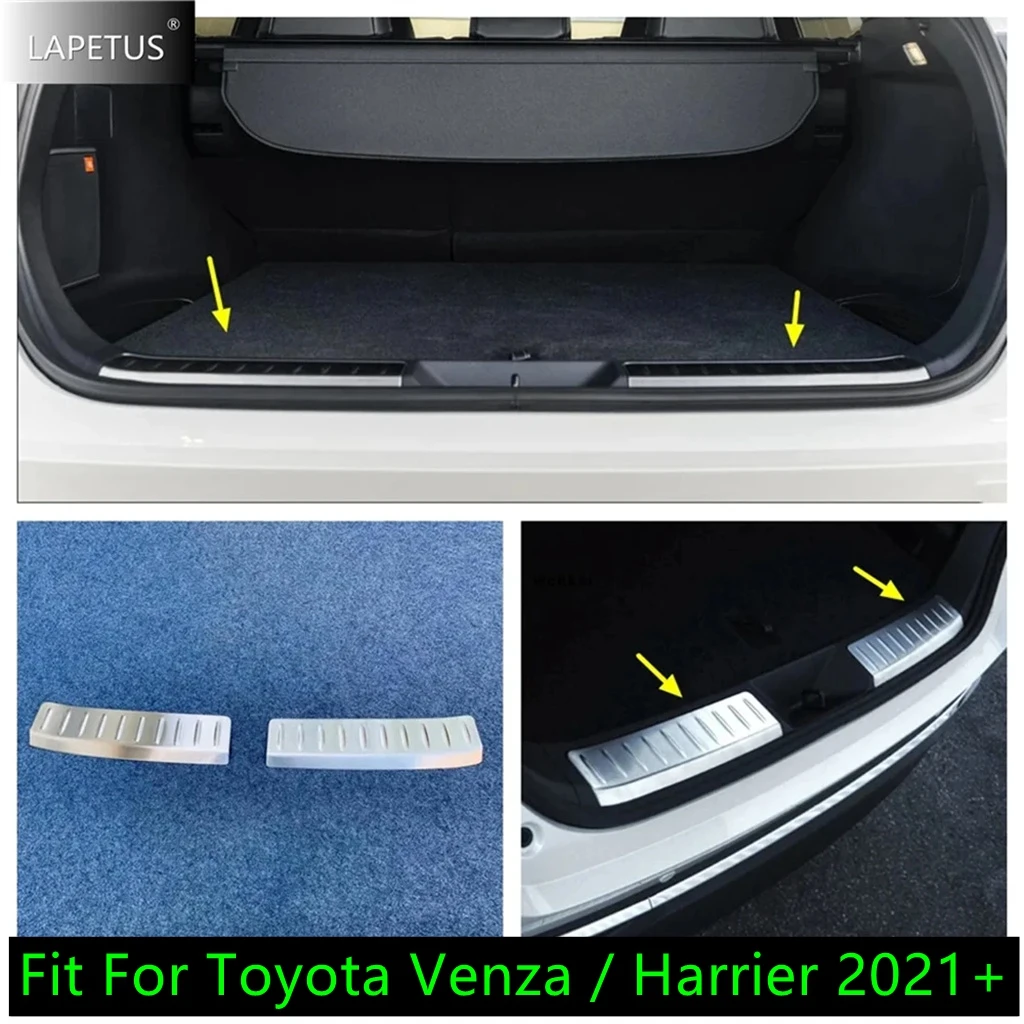 

Inner Rear Trunk Exterior Bumper Sill Plate Protector Step Panel Trim Cover For Toyota Venza / Harrier 2021 - 2024 Accessories