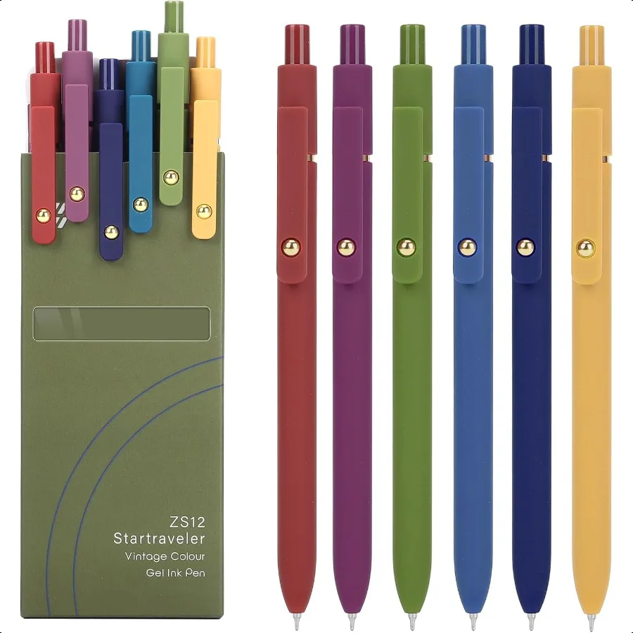 

Гелевые ручки 6 шт. 0,7 мм с тонкими чернилами, гладкие ручки для письма для ведения журнала, медсестры, эстетические милые офисные школьные ручки, подарки для