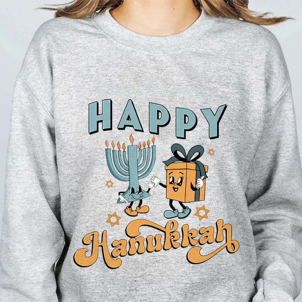 

Hannukah Sweatshirt Happy Hanukkah Sweater Jewish Top Shirt Holiday Hanukkah Jumper Jewish Saying Pullover Hanukkah' Gift Hoodie