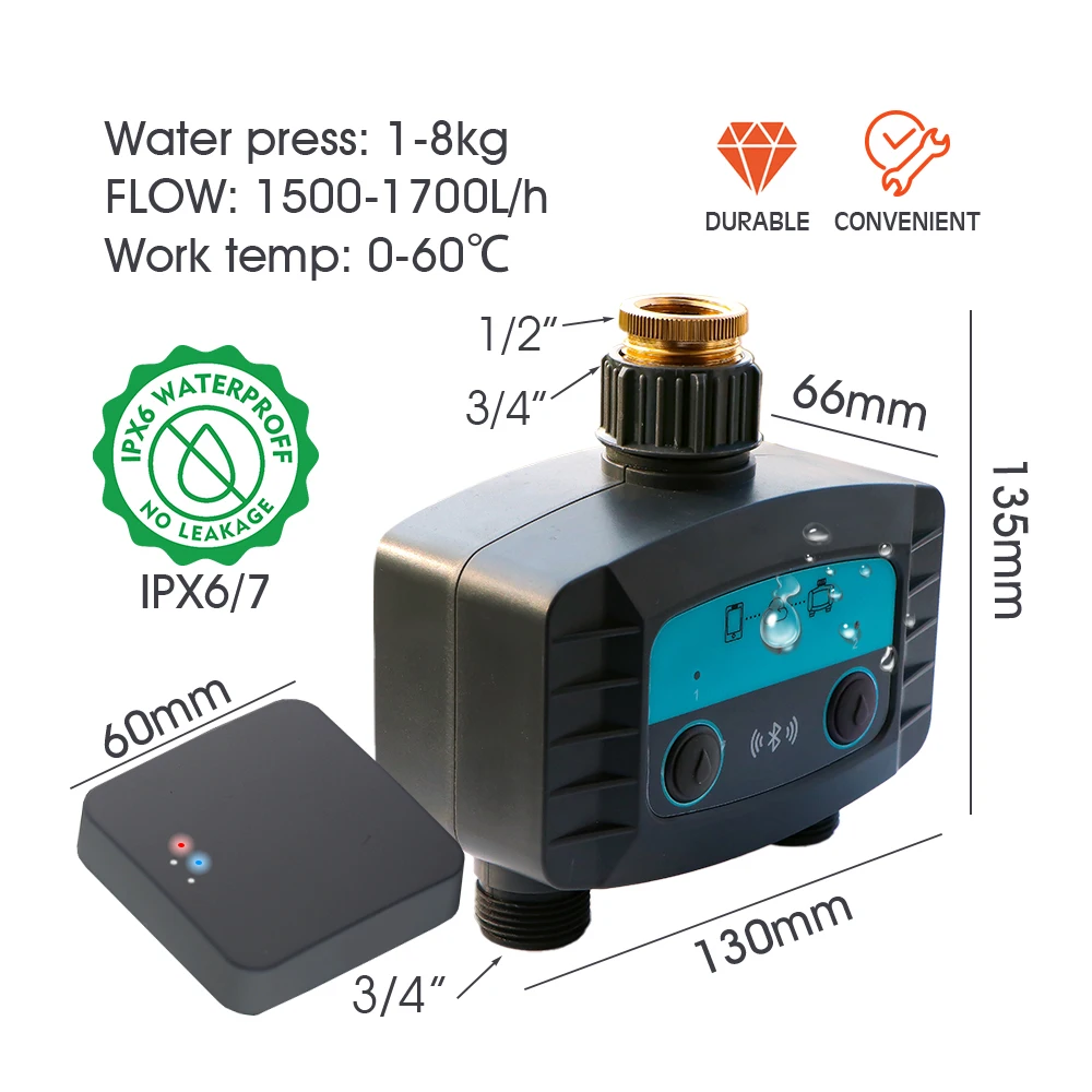 New WiFi/ Bluetoose-compatible 2-Way Water Timer Garden Irrigation Smart Solenoid Valve Remote Watering Controller Automatic sys