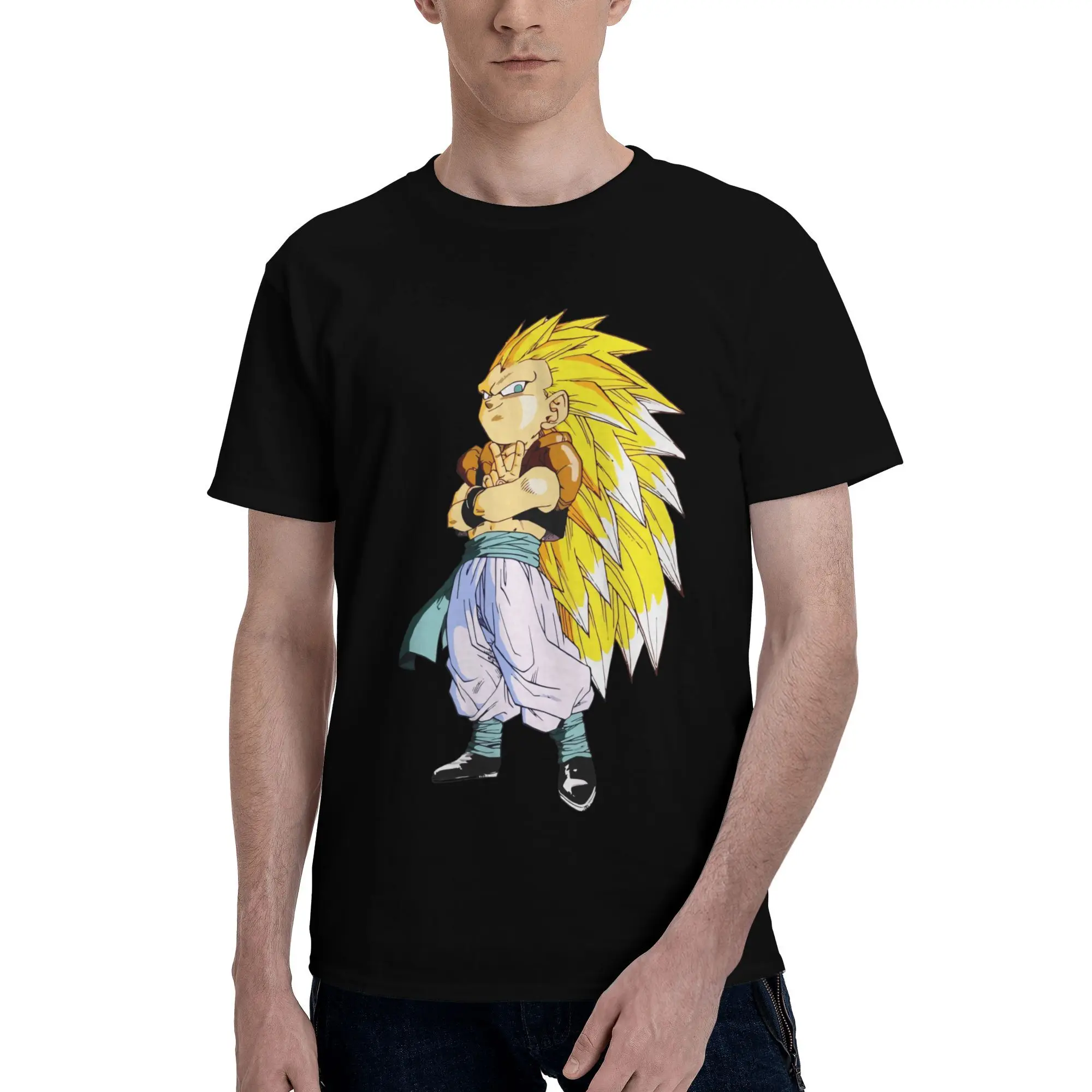 

Custom Funny Goku Anime T Shirt Men Short Sleeved Cute Cartoon T-shirts Printed Tee Tops Cotton Slim Fit Tshirts Merch