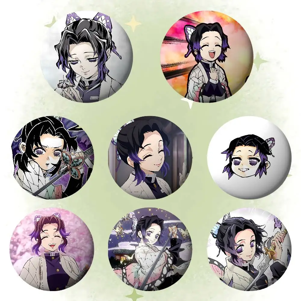 Cute S-Shinobu Kochos Badges Tinplate Soft Button Pin Brooch Metal Badge Custom Jewelry Accessories Hat Bag Lapel