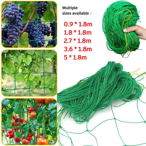 High-quality Nylon Plant Trellis Strong Garden Climbing Netting Heavy Mesh Green Grid for Vegetable Plants Fruits Flowers Crops