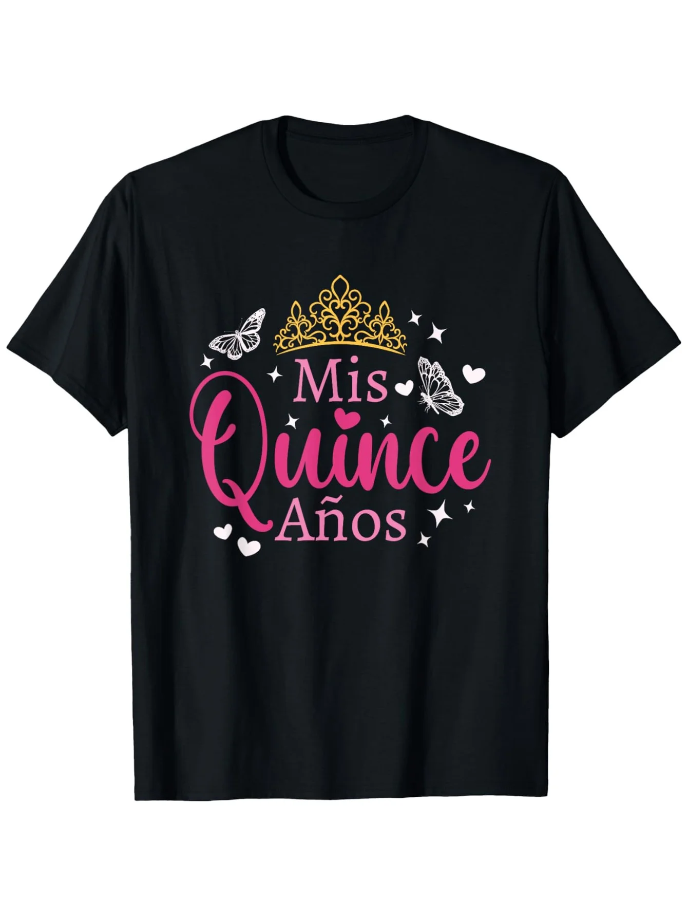 Camiseta de Quinceañera 2026 para Fiesta de Cumpleaños Mexicana de 15 Años, Mis Quince Años, 100% Algodón, Cuello Redondo, Manga Corta