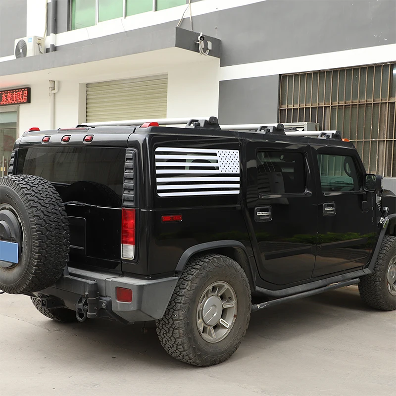 

For Hummer H2 2003-2009 Car Rear Side Window Decorative Stickers National Flag Stickers Automotive Rear Door Glass Stickers