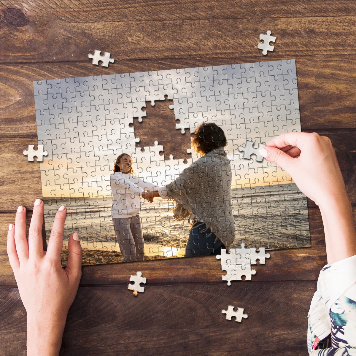 35/300/500/1000pcs Personalized Custom Photo Puzzle family photo Customize Jigsaw Puzzle For CouplesCouples Family Christmas
