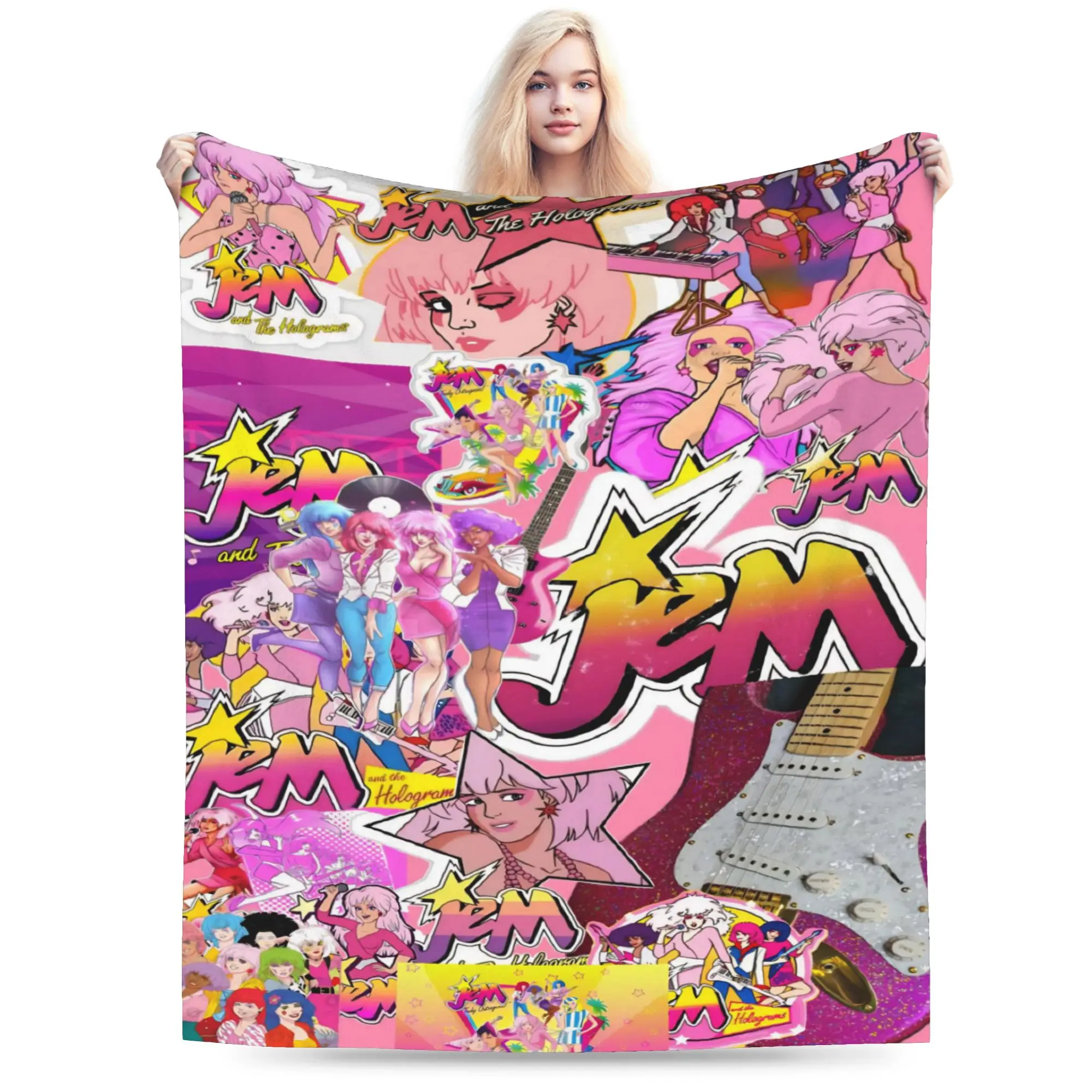Jem And The Holograms Blanket Coral Fleece Plush  Cozy Ultra-Soft Throw Blankets for Bedding Bedspreads