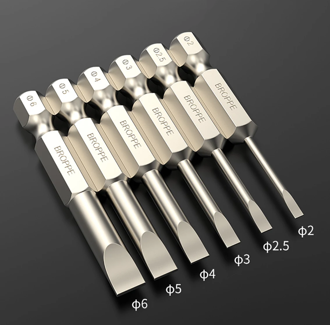 

Length 50mm 75mm 100mm 150mm Slotted Screwdriver Bits for Electric Drill 1/4“(6.35mm) Shank Diameter Magnetic S2 Steel