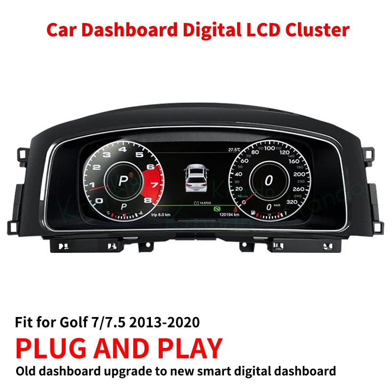 Krando Digital Dashboard Panel For Volkswagen VW Golf 7 / 7R 2012 - 2020 Car Dashboard Instrument Digital Cluster 12.3