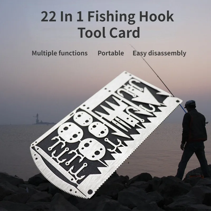 Outdoor Camping Supplies 22 in 1 Multifunctional Survival Tool Fishing Hook Card Not Occupying Load Portable Easy Disassembly