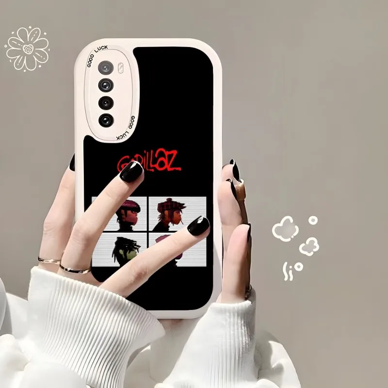 Casing ponsel Band Gorillaz, pelindung telepon genggam untuk OPPO Reno 6 Pro Find X3 Neo X5 A76 A93 A72 K9 K9S