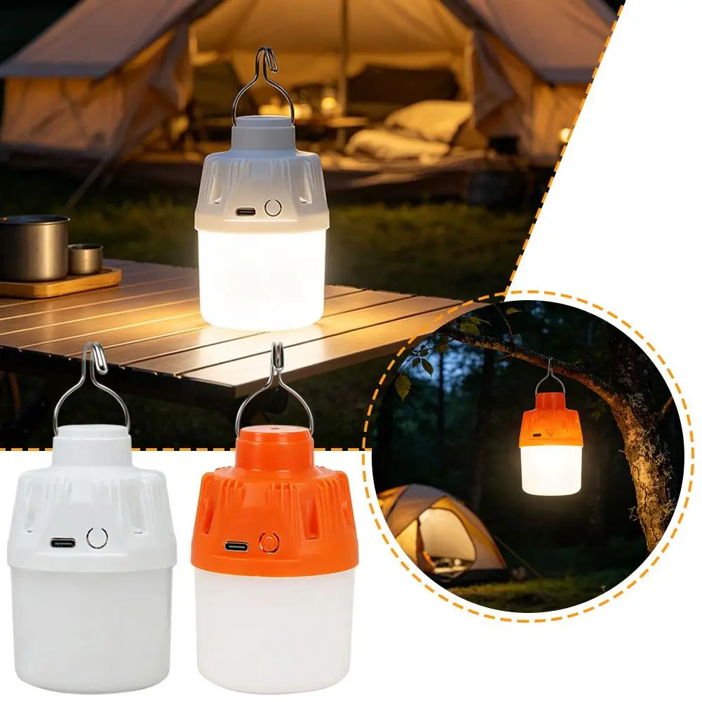 Aurora Orange USB Charging LED Bulb Portable Dimmable Camping Light Rechargeable Hanging Tent Lantern For Power Outage