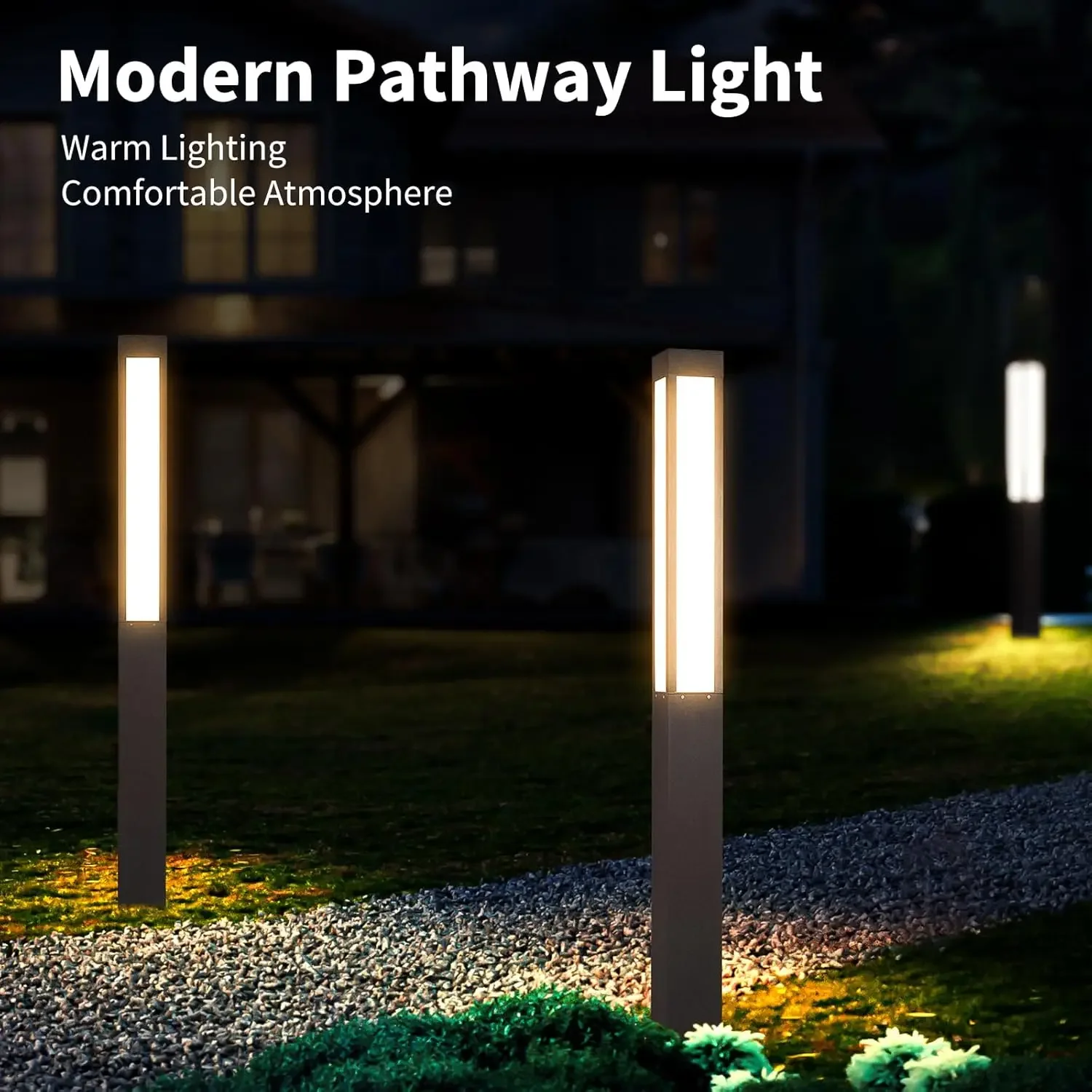 Lights, Landscape Path Light 71 Inches Outdoor Floor Lamp Modern Bollard Lighting High Voltage Walkway Driveway Light Aluminum I