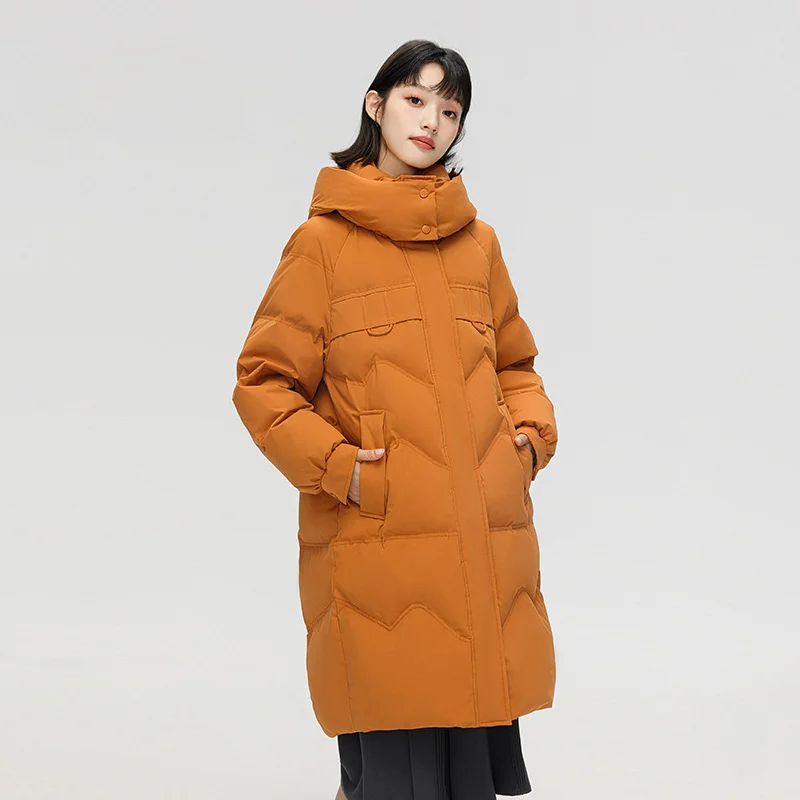 

Winter New Down Jackets Women's Puffer Coats Korean Simple Solid Color Outerwears Thickened Loose Warm Mid-length Coats Down