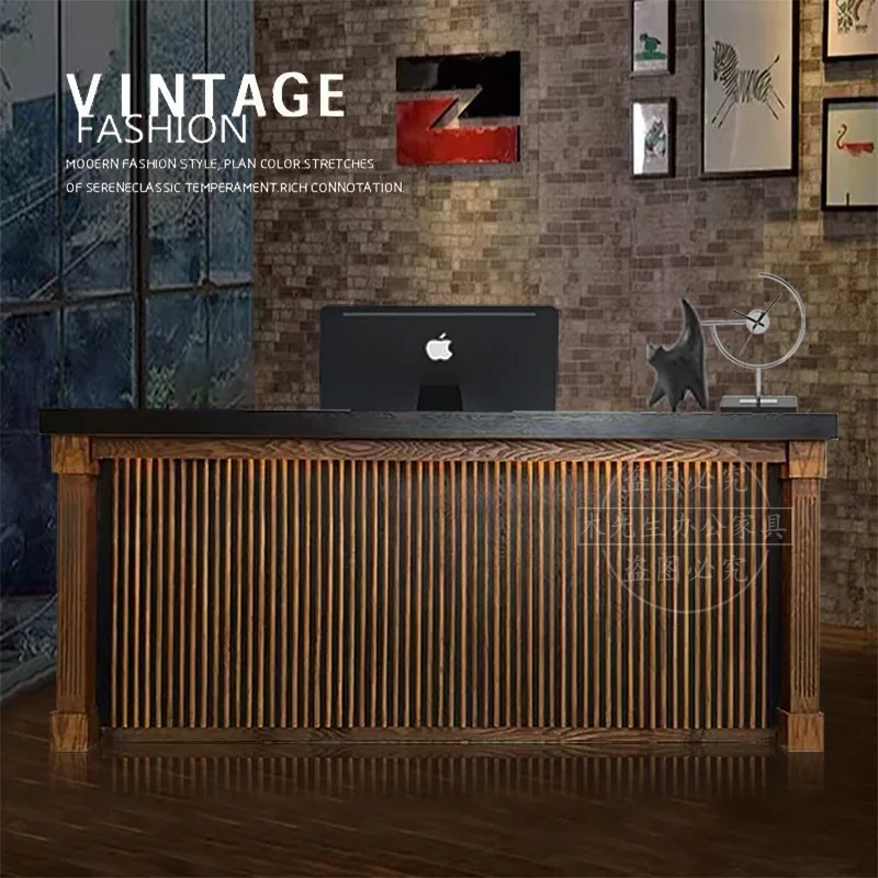 Chinese retro checkout page Clothing shop Hotel Bar table Restaurant B & B Tea house Caier foot bath Reception desk
