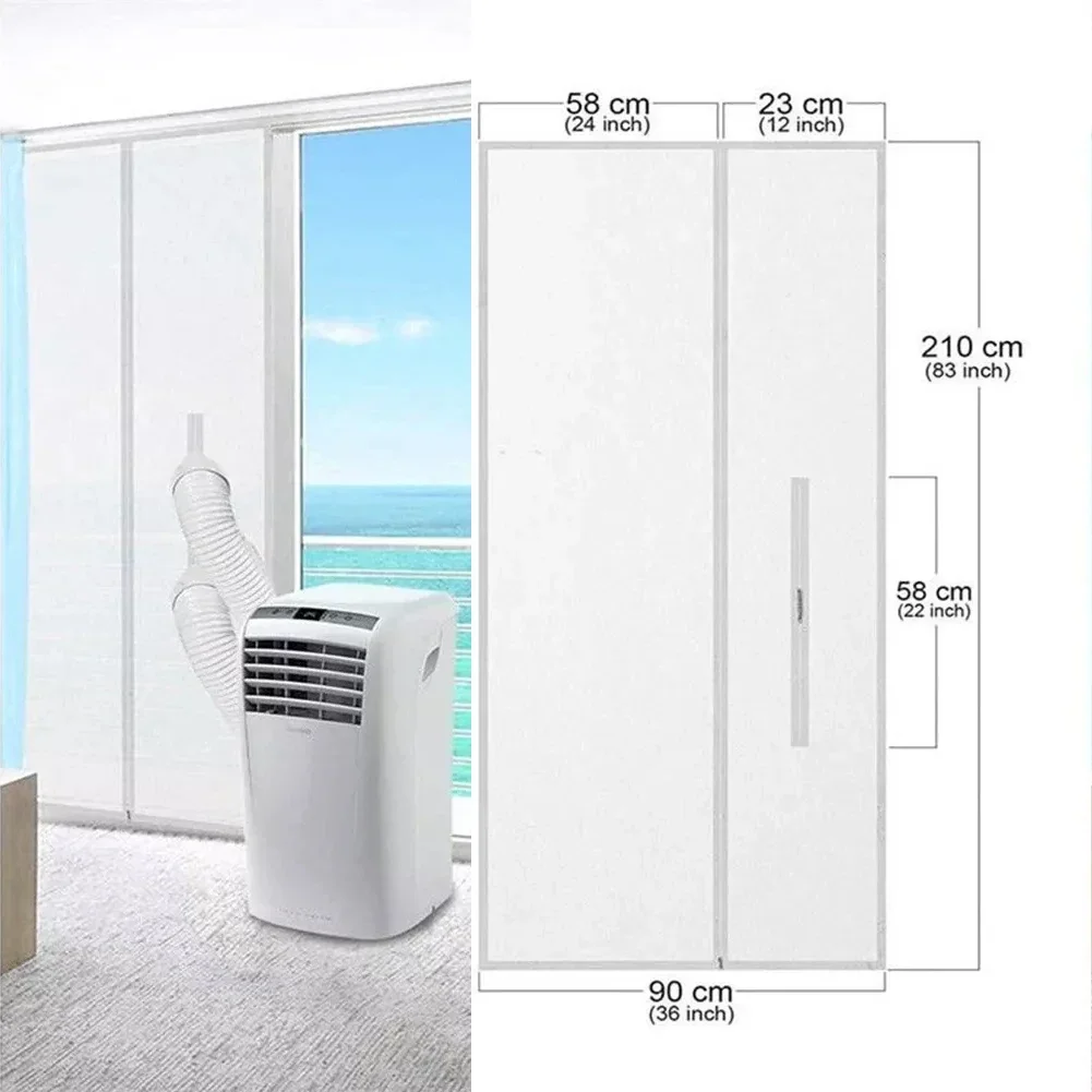 Vedação de porta de varanda de ar condicionado 210x90cm para ar condicionado móvel interno-vedação de janela à prova d'água vedação de pano flexível