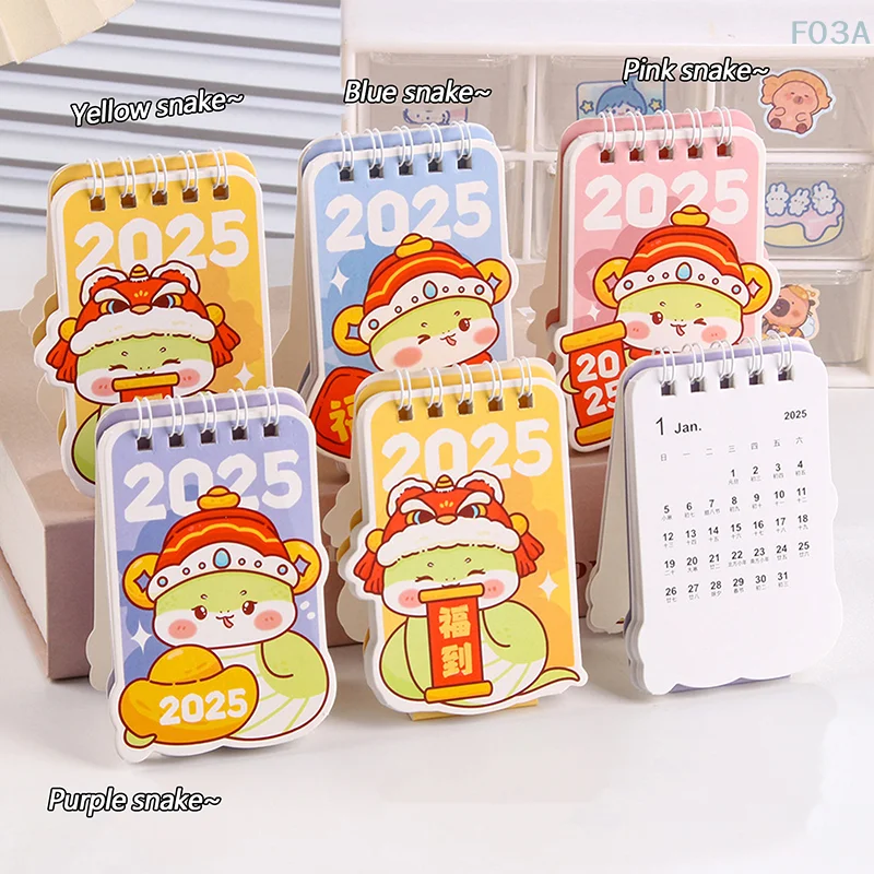 Mini Desktop Decoração Calendário, desenhos animados fofos, portátil, plano em forma especial, mesa pequena, criativo, presentes do estudante