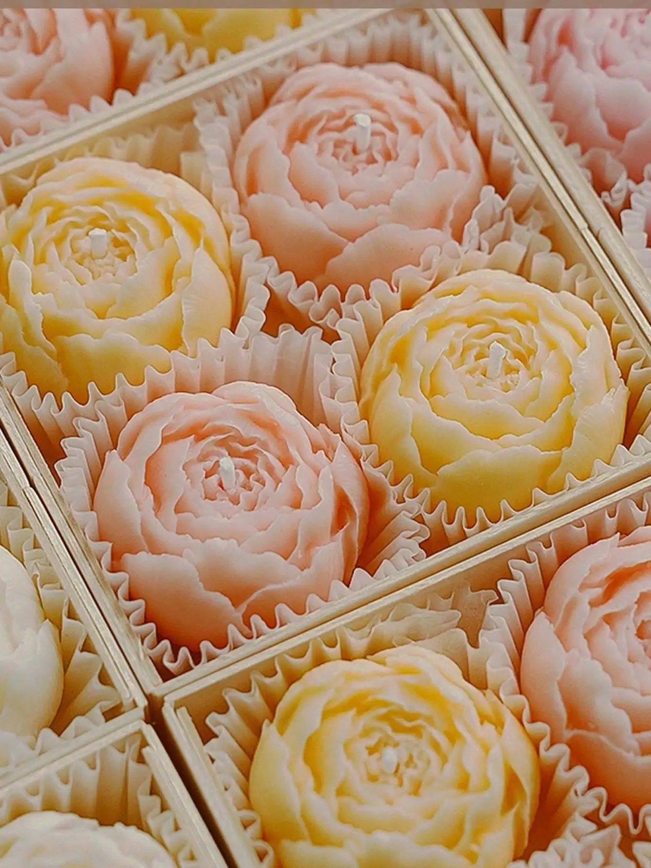 4pcs/Box Rose Scented Soy Wax Candles, Handmade, Suitable For Valentine's Day, Thanksgiving, Christmas, Home Decor, Party, Dining Table Decor, Holiday Gift, Dinner, Banquet/Party, Relaxation/Meditation, Ambiance Lighting, Gift For Her view 5