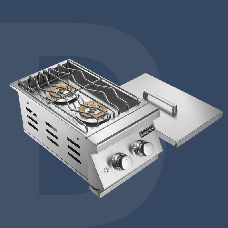304 stainless steel barbecue table embedded outdoor kitchen side stove, high-end villa courtyard
