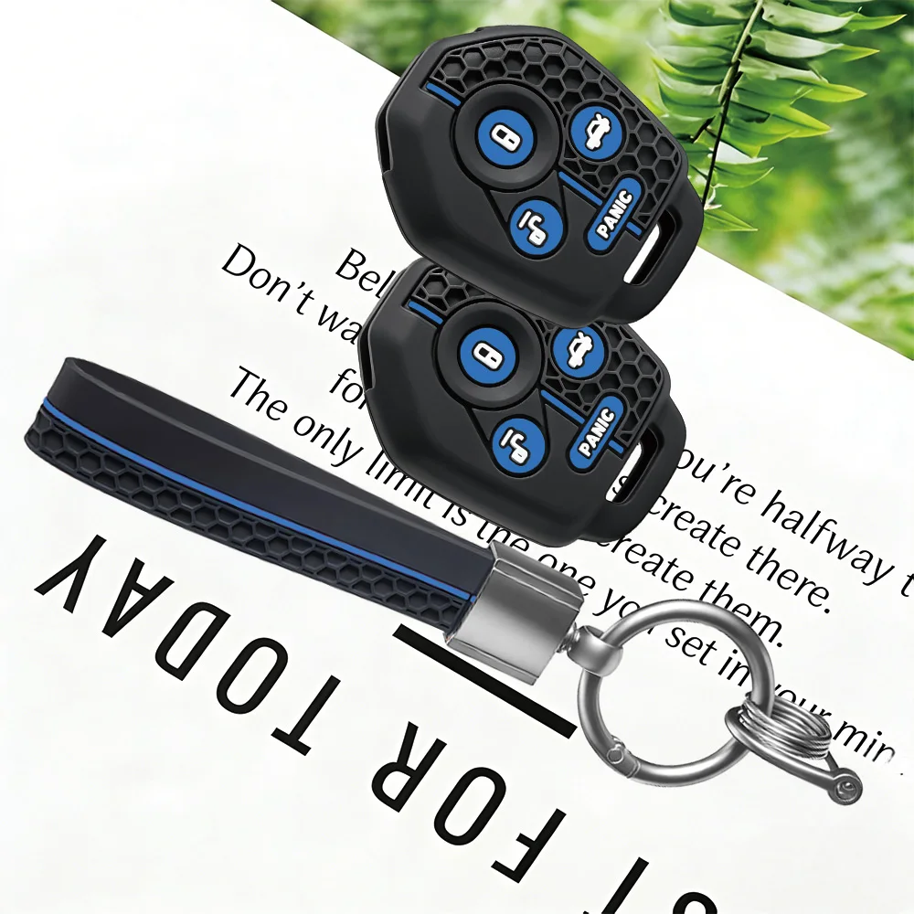 Soft Key Cover WithKeychain for Subaru Crosstrek Forester Impreza Legacy Outback Tribeca WRX STI XV Crosst, Honeycomb Shockproof