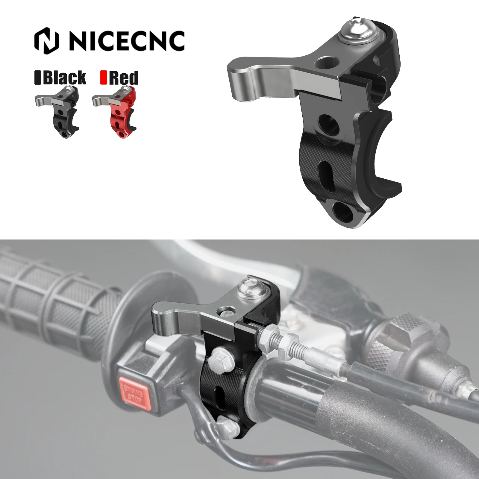 NICECNC For Suzuki DR-Z400 2000-2004 DR-400E 2000-2007 RM 65 80 85 100 125 250 RMZ 250 450 Rotating Bar Clamp Hot Start Lever