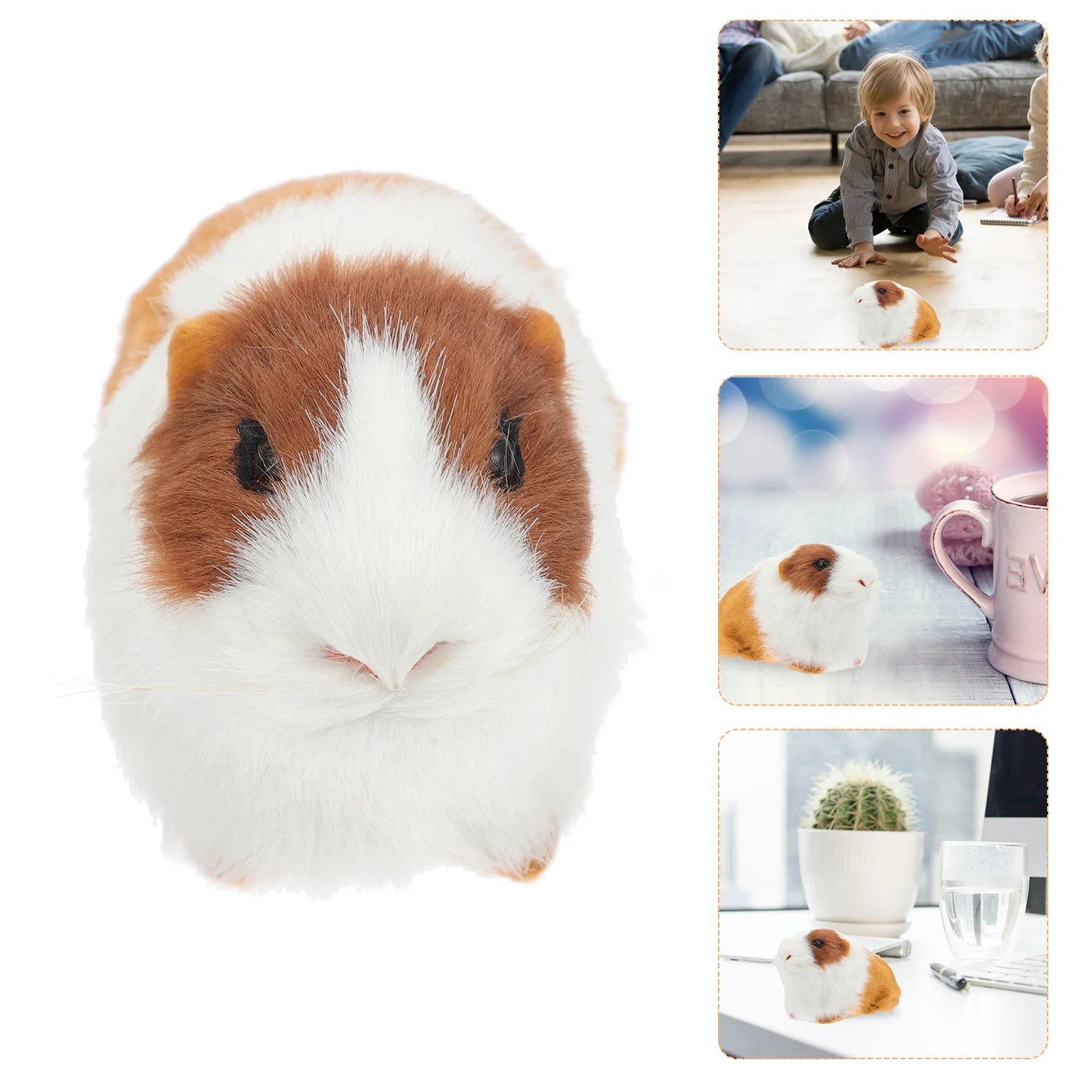 Guinea Pig Ornament Animal Figurines Realistic Hamster Toys Simulated Synthetic Fur Model