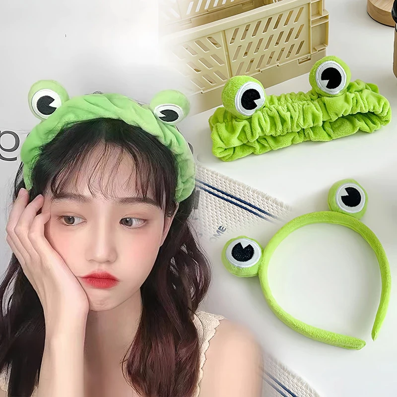 

Funny Frog Makeup Hairbands Wide-brimmed Elastic Headband Cute Girls Hair Bands Women Hair Accessories