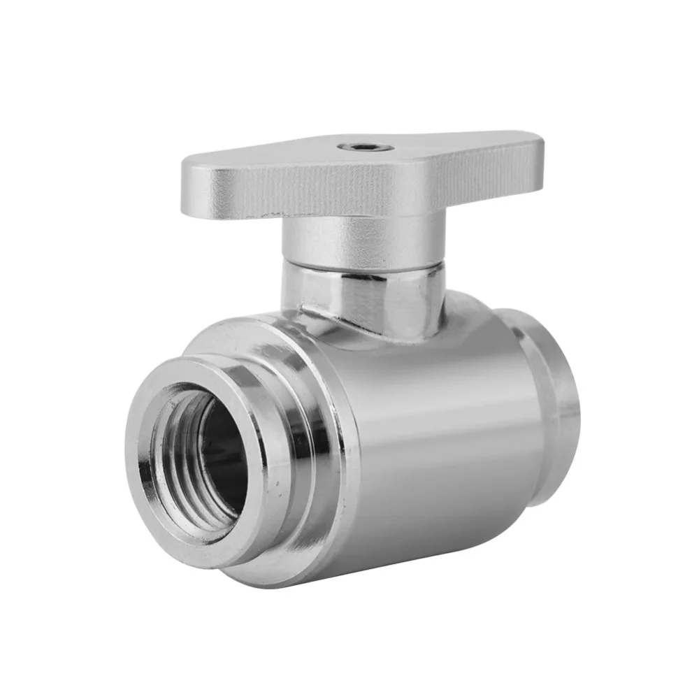 Robinet d'arrêt durable à filetage interne G1/4, poignée argentée, robinet à bille de précision pour refroidissement d'ordinateur