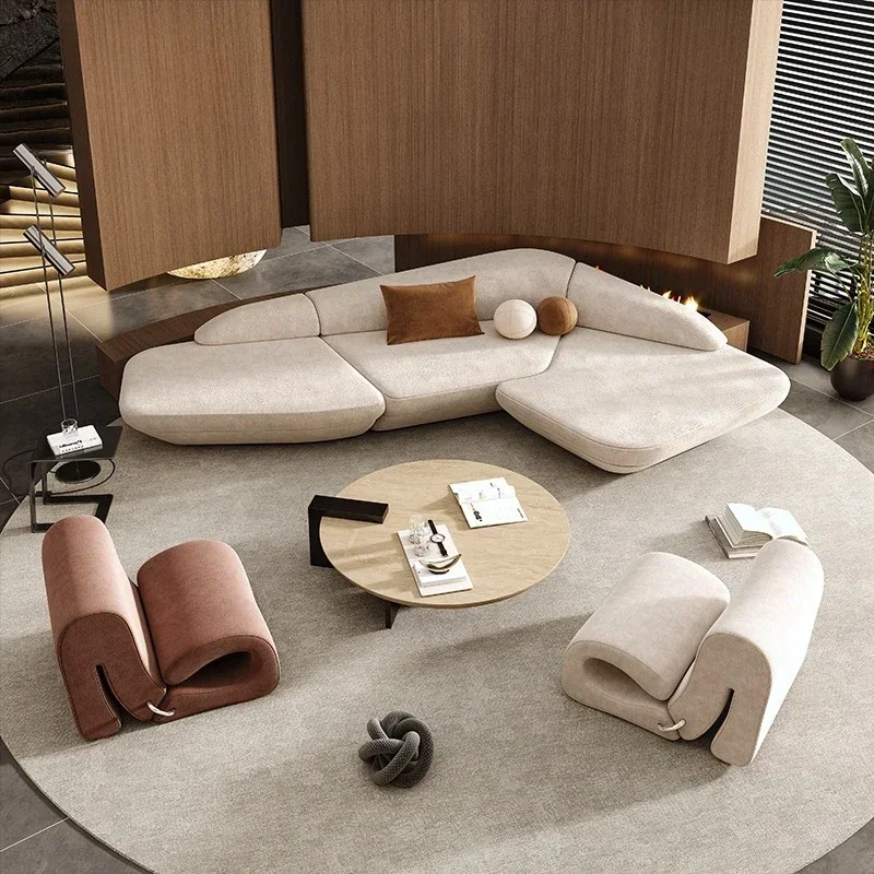 

Aesthetics Curved Luxury Sofa Leisure Reception Corner Cute Sofa Office Negotiation Designer Muebles Entrance Hall Furniture
