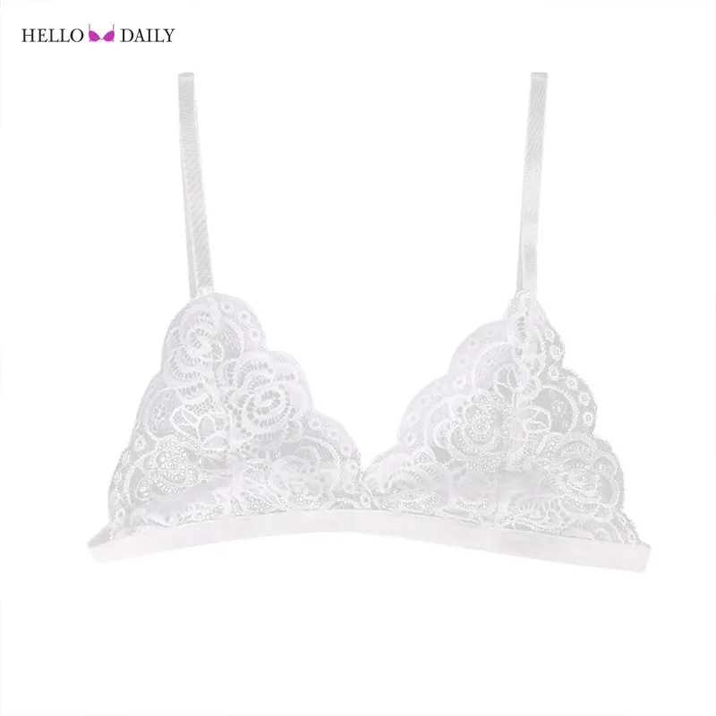 Lace Bra for Women Ultra Thin Sexy Lingerie Floral Embroidery Bralette Elastic Breathable Underwear Female Lingerie