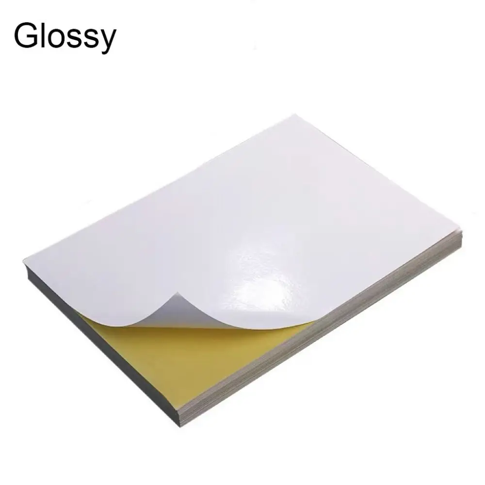 New A4 Self-Adhesive Paper Matte Glossy Surface White Paper Sticker Writable Label Copier Laser Inkjet Printer