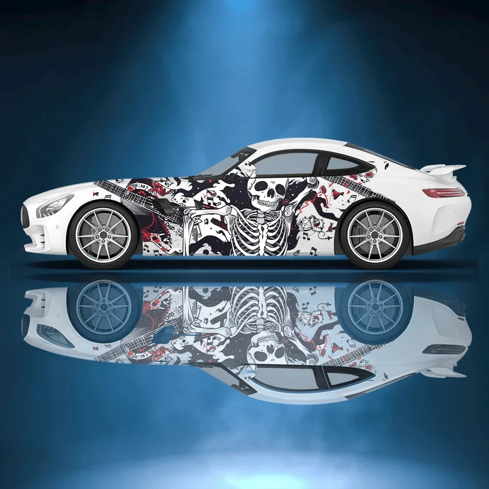 

Rock and Roll Skull Head Decal Car Sticker Full Body Decal Decoration Scratch Protection Car Sticker Waterproof Car Vinyl Wraps