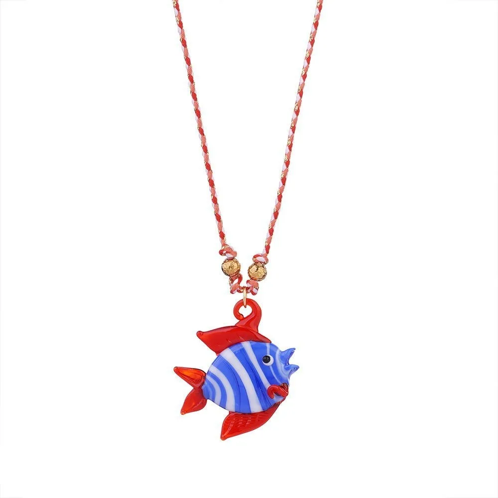 Childishness Tropical Fish Necklace Bohemia Jewelry Coloured Glaze Chain Choker Colorful Sea Beach Fish Pendant Necklace Summer