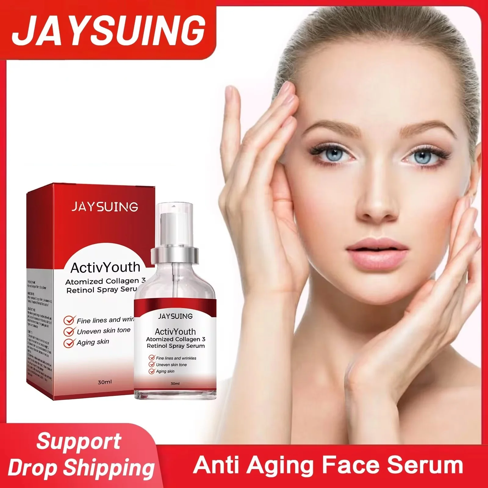 

Anti Ag-ing Face Serum Wrinkle Reduction Remove Fine Lines Dry Lines Increase Skin Elasticity Tightening Firming Skin Care 30ml