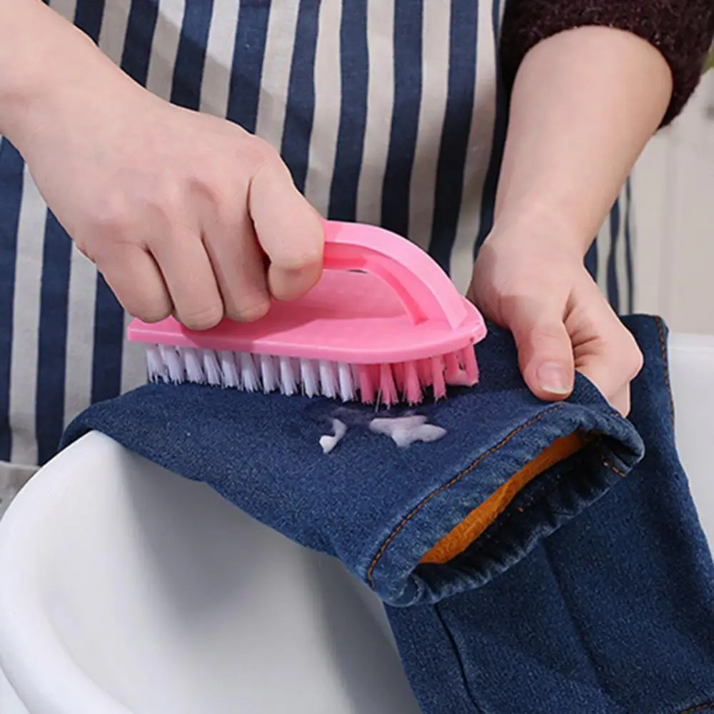 

Plastic Scrubbing Brush Stiff Bristle Handle Cleaning Clothes Shoes Pan Tool Household Merchandises Laundry Products