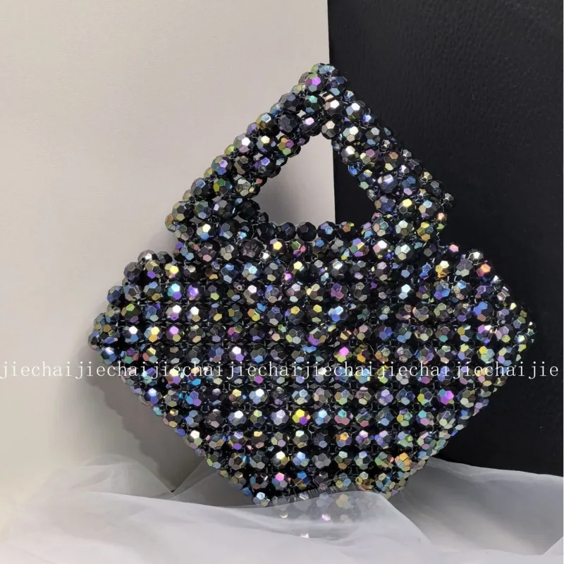 

Bling Handmade Women's Bags Acrylic Beaded Sparkling Colorful Premium Square Bag Exquisite Banquet Ladies Handbag Customizable